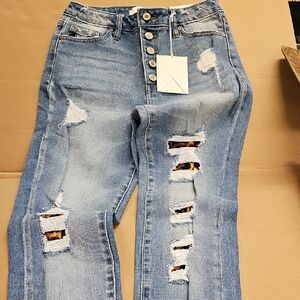 Stylish Blue Distressed Women Jeans